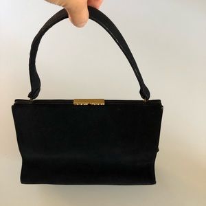 Koret rare vintage black suede small hand bag